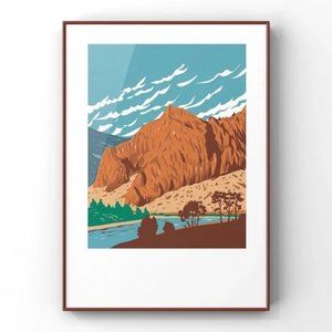 Wall art Tower Rock State Park Canyon in Adel Mountains Montana USA